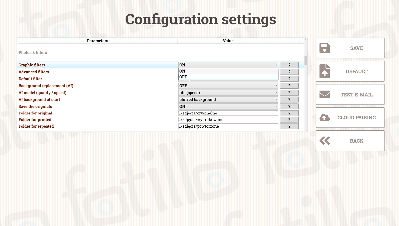 Filter im Abschnitt Fotos und Filter aktivieren (F4)