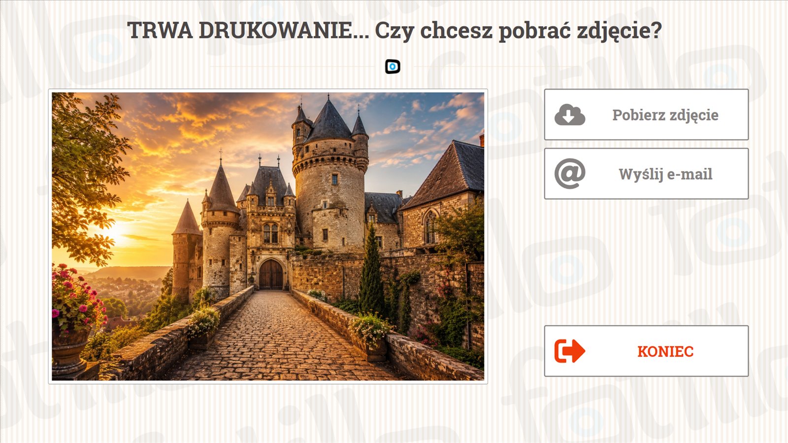 Ekran udostepnienia zdjecia po wydruku